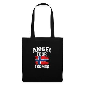 TROMSÖ - Angel Tour Norwegen Personalisierbar - Stoffbeutel - Schwarz - Vorne