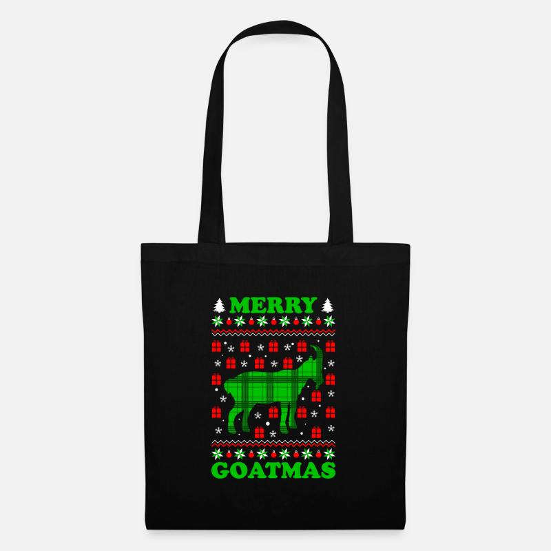 Merry Goatmas Ziege Ugly Christmas - Stoffbeutel - Schwarz