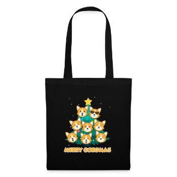 Joyeux Corgmas Chiens Noël Welsh Corgi - Sac en tissu - noir - Devant
