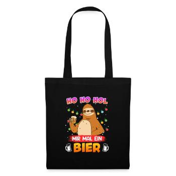 Ho Hol mir mal ein Bier Faultier Biertrinker - Stoffbeutel - Schwarz - Vorne