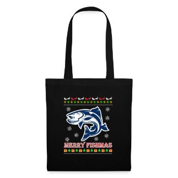 Angel Christmas Merry Fishmas Angler - Tote Bag - black - Front