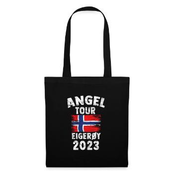 EIGERÖY 2023 - Angel Tour 2023 Norwegen Geschenk - Stoffbeutel - Schwarz - Vorne