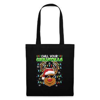 Chill your Christmas Christmas Reindeer - Tote Bag - black - Front