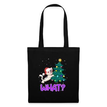 Quoi? Drôle de chaton d’arbre de Noël de chat - Sac en tissu - noir - Devant