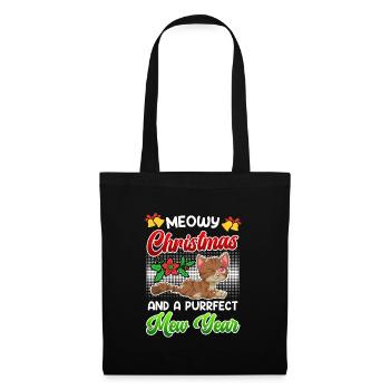 Miaou de Noël et une année purrfect - Sac en tissu - noir - Devant