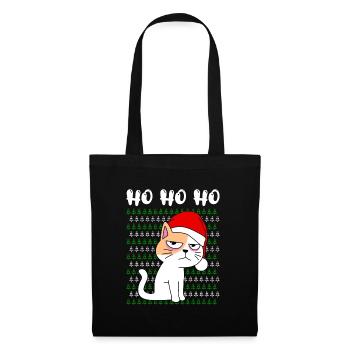 Funny Cat Ho Ho Nicholas Hats Kitten - Tote Bag - black - Front