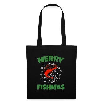 Merry Fishmas Angler Christmas Ugly Crhistmas - Tote Bag - black - Front