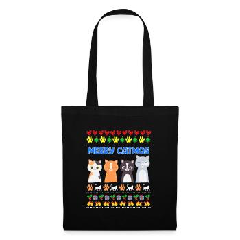 Miaou Noël moche Noël Weihnachten - Sac en tissu - noir - Devant