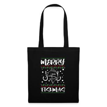 Merry Fishmas Angler Christmas Ugly Crhistmas - Tote Bag - black - Front