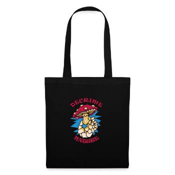 Decrime Nature Squelette de champignon magique coloré - Sac en tissu - noir - Devant