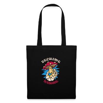Decrime Nature Squelette de champignon magique coloré - Sac en tissu - noir - Devant