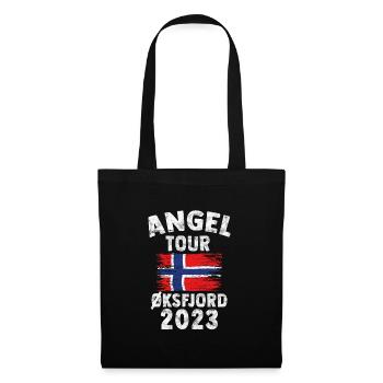Öksfjord 2023 Angel Tour Norwegen Personalisierbar - Stoffbeutel - Schwarz - Vorne