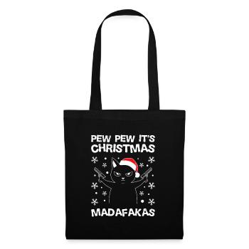 Pew Pew Its Christmas Cat Owner Cats - Tote Bag - black - Front
