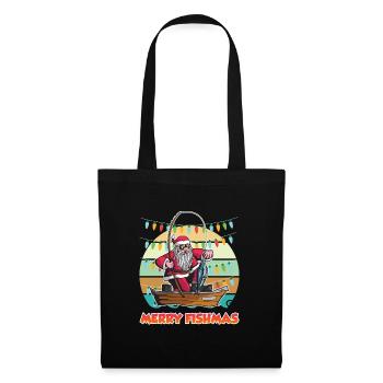 Merry Fishmas Nikolaus Angler Angel - Tote Bag - black - Front