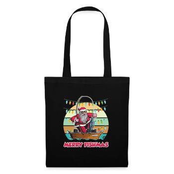 Merry Fishmas Nikolaus Angler Angel - Tote Bag - black - Front