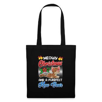 Miaou de Noël et une année purrfect - Sac en tissu - noir - Devant