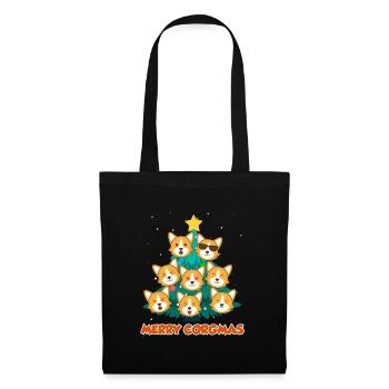 Joyeux Corgmas Chiens Noël Welsh Corgi - Sac en tissu - noir - Devant