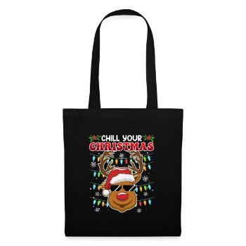 Chill your Christmas Christmas Reindeer - Tote Bag - black - Front