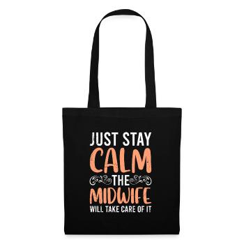 Restez calme la sage-femme régule la sage-femme - Sac en tissu - noir - Devant