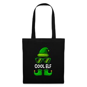 Coole Elfe lustige Weihnachten Nikolaus - Stoffbeutel - Schwarz - Vorne