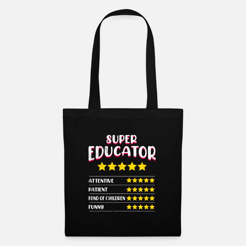 Kindergarten Definition Super Erzieher - Stoffbeutel - Schwarz