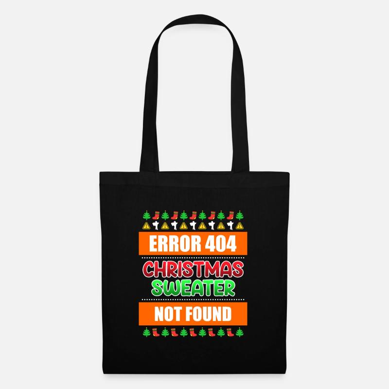 Christmas Sweater not Found Ugly Christmas - Stoffbeutel - Schwarz