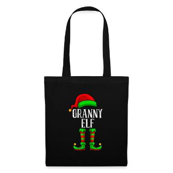 Grand-mère elfe de Noël grand-mère drôle d’elfe - Sac en tissu - noir - Devant