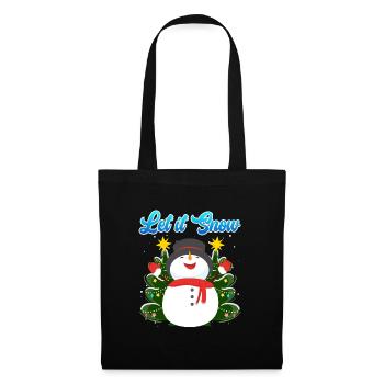 Let it Snow Snowman Noël - Sac en tissu - noir - Devant