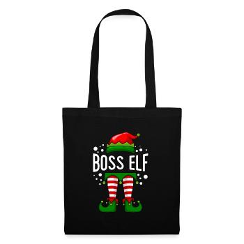 Chef Elfe Boss Papa Vater Weihnachten Familien - Stoffbeutel - Schwarz - Vorne