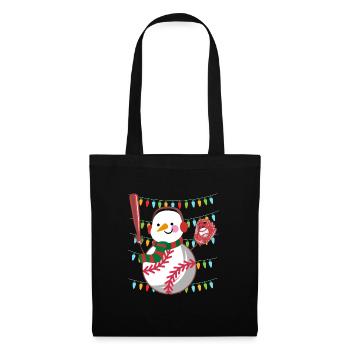 Baseball Snowman Baseball Player - Tote Bag - black - Front