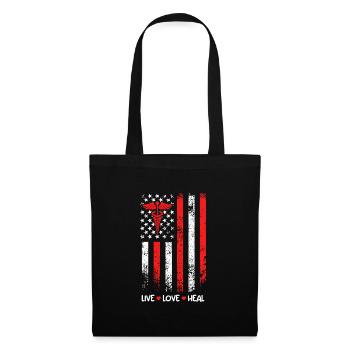 Live Love Heal USA Flag Best Nurse - Tote Bag - black - Front