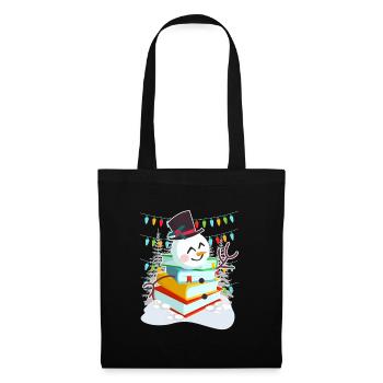 Livres Bonhomme de neige Lecture Bookworm Éditeur - Sac en tissu - noir - Devant