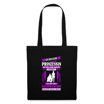 Ich bin keine Prinzessin ich bin Altenpflegerin - Stoffbeutel - Schwarz - Vorne