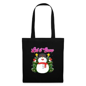 Let it Snow Snowman Noël - Sac en tissu - noir - Devant