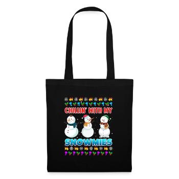 Chillin avec mon bonhomme de neige rigolo Snowmies - Sac en tissu - noir - Devant