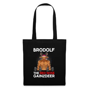 Brodolf the red nose gainzdeer Weihnachten - Stoffbeutel - Schwarz - Vorne