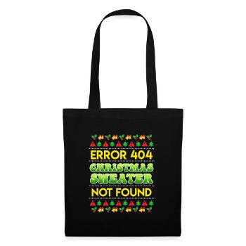 Error Christmas Sweater not found Ugly Christmas - Stoffbeutel - Schwarz - Vorne