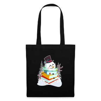 Livres Bonhomme de neige Lecture Bookworm Éditeur - Sac en tissu - noir - Devant
