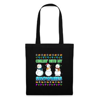Chillin avec mon bonhomme de neige rigolo Snowmies - Sac en tissu - noir - Devant