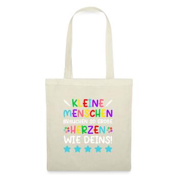 Kleine Menschen brauchen große Herzen Kindergarten - Stoffbeutel - Natur - Vorne