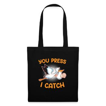 Tu appuies sur J’attrape Je suis sage-femme - Sac en tissu - noir - Devant