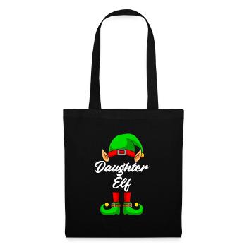 daughter elf christmas family girl - Tote Bag - black - Front