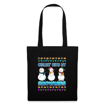 Chillin avec mon bonhomme de neige rigolo Snowmies - Sac en tissu - noir - Devant