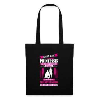Ich bin keine Prinzessin ich bin Altenpflegerin - Stoffbeutel - Schwarz - Vorne