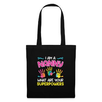 Quels sont vos superpouvoirs ? Je suis assistante maternelle - Sac en tissu - noir - Devant