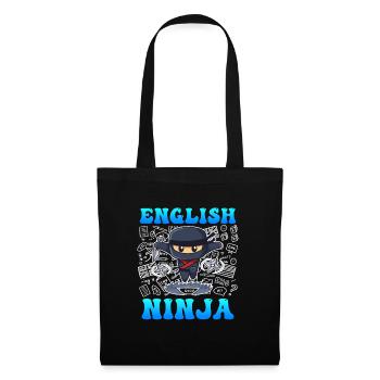 Englischlehrer Ninja ich bin Englisch Lehrer - Stoffbeutel - Schwarz - Vorne