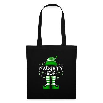 Naughty Elfe Weihnachten Nikolaus Elf - Stoffbeutel - Schwarz - Vorne