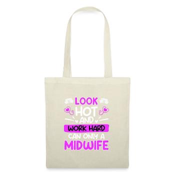 Seule une sage-femme peut travailler dur et bien paraître - Sac en tissu - nature - Devant