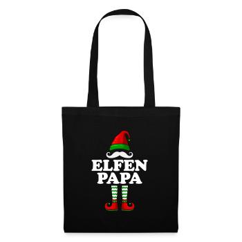 Elfen Papa Weihnachten Vater Elfen Familie - Stoffbeutel - Schwarz - Vorne