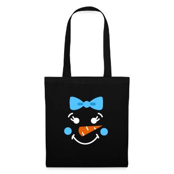 Snowman Face Children Christmas Daughter - Tote Bag - black - Front